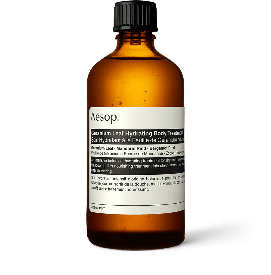 100ml bottle of Aesop Geranium Leaf Hydrating Body Treatment