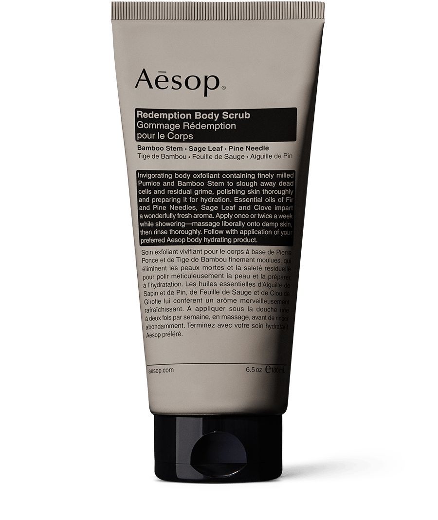 180ml tube of Aesop Redemption Body Scrub