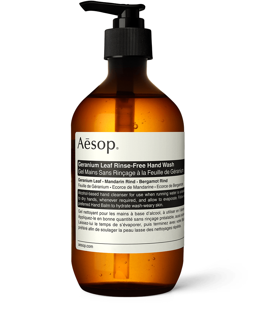 500ml bottle of Aesop Geranium Leaf Rinse-Free Hand Wash