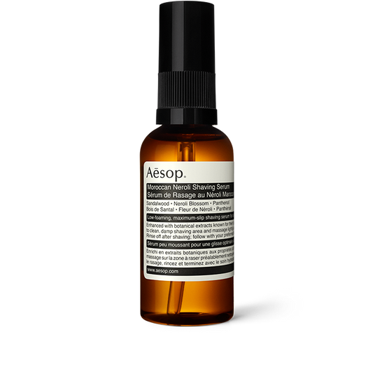 60ml bottle of Aesop Moroccan Neroli Shaving Serum