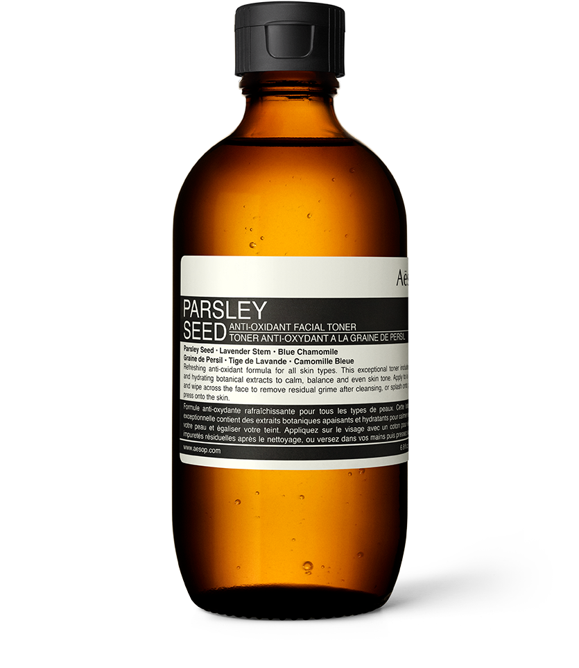 200ml bottle of Aesop Parsley Seed anti-oxidant facial toner