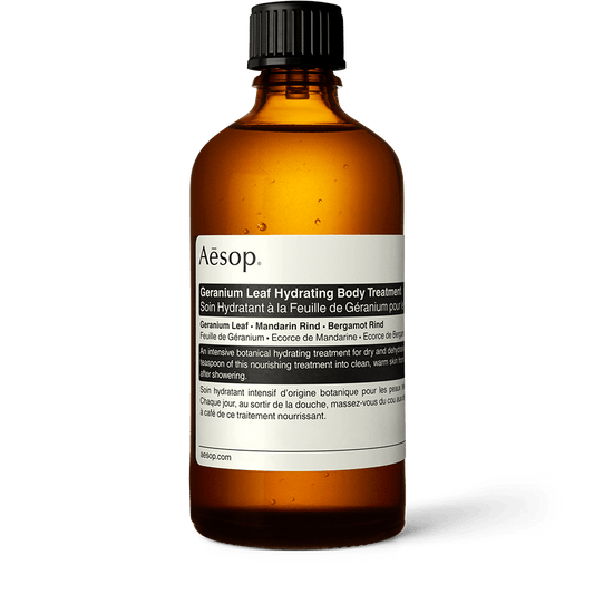 100ml bottle of Aesop Geranium Leaf Hydrating Body Treatment