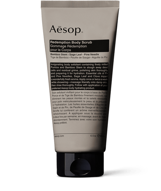 180ml tube of Aesop Redemption Body Scrub