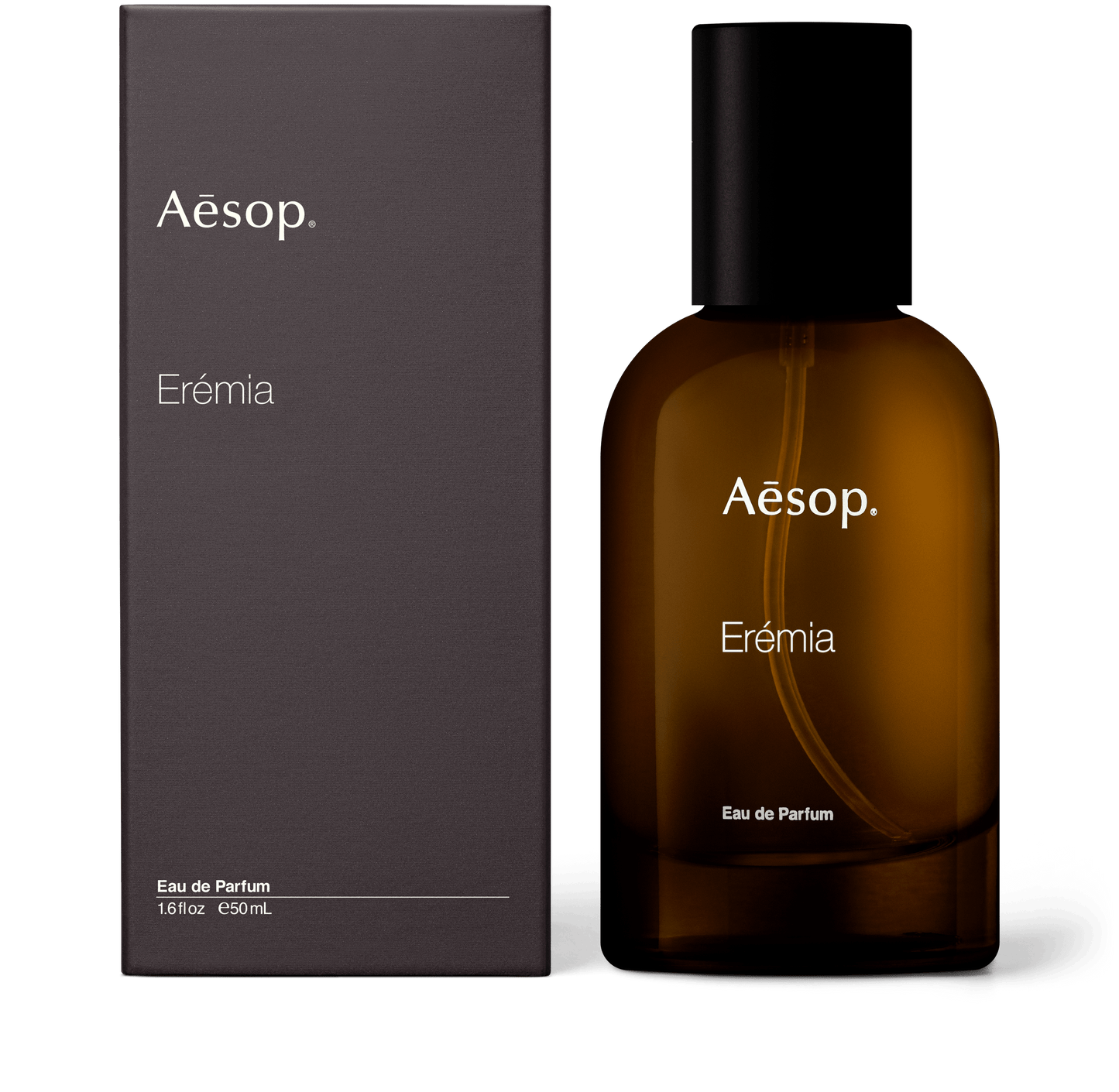 50ml bottle of Aesop Erémia eau de parfum with the box
