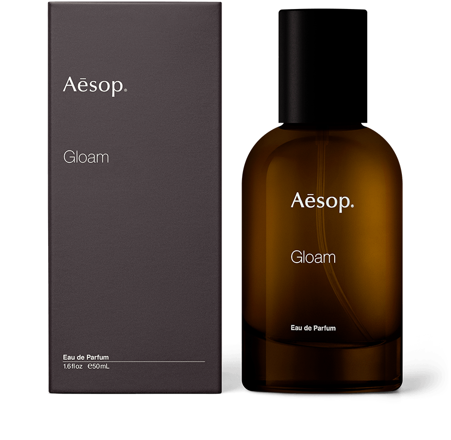 50ml bottle of Aesop Gloam eau de parfum with the box