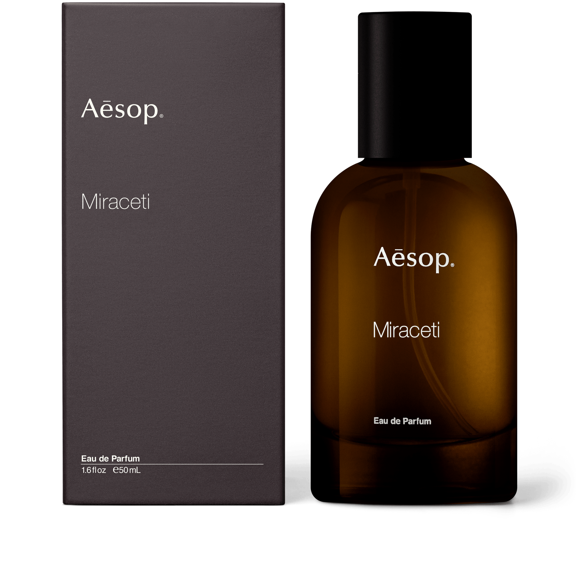 50ml bottle of Aesop Miraceti eau de parfum with the box