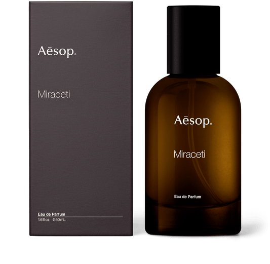 50ml bottle of Aesop Miraceti eau de parfum with the box