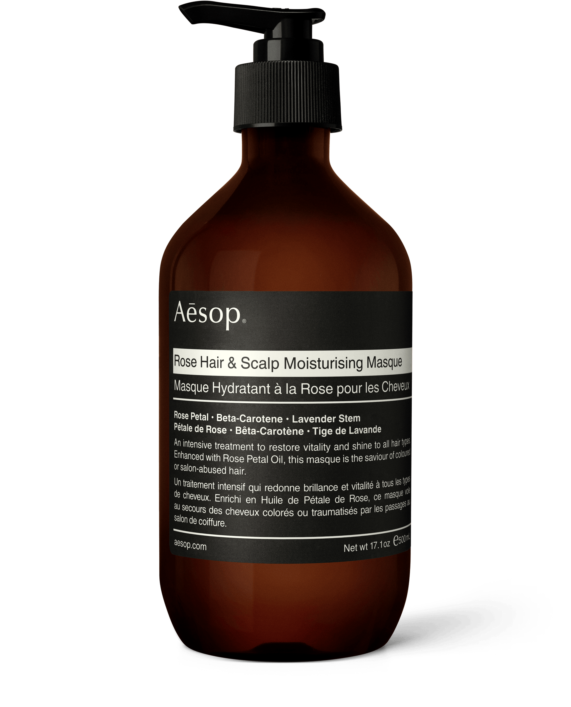 500ml bottle of Aesop Rose Hair & Scalp Moisturizing Masque