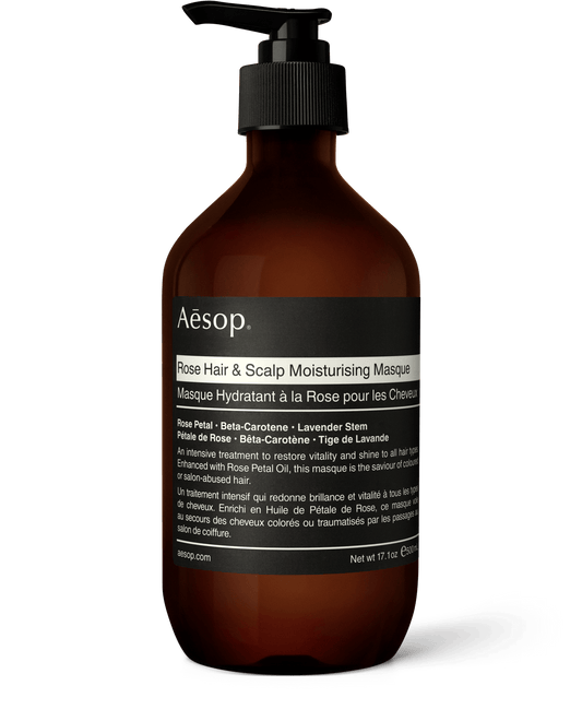 500ml bottle of Aesop Rose Hair & Scalp Moisturizing Masque