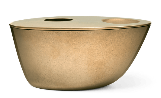 Side view of Aesop Brass Oil Burner